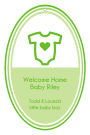 Toys Baby Vertical Oval Baby Favor Tag