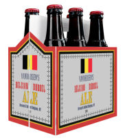 6 Pack Carrier Belgian includes plain 6 pack carrier and custom pre-cut labels