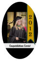 Best Wishes Vertical Oval Graduation Labels