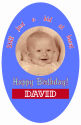 Oval Kid Birthday Label