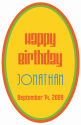 Oval Hippie Birthday Label