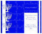Hanukkah Casual Large Invite Bat Mitzvah Puzzle