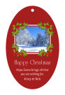Holly Jolly Vertical Oval Hang Tag