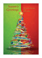 Two Tones Christmas Tree Vertical Rectangle Label