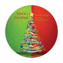 Two Tone Christmas Tree Big Circle Label