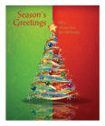 Two Tone Christmas Tree Vertical Big Rectangle Label