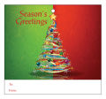 Two Tone Christmas Tree Big Square To From Hang Tag