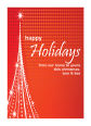 Vector Christmas Tree Vertical Rectangle Label