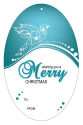 Vertical Oval Swirl Dove To From Christmas Hang Tag 