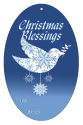 Vertical Oval Hanging Dove To From Christmas Hang Tag