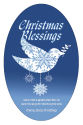 Vertical Oval Hanging Dove Christmas Labels