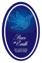 Vertical Oval Peace Dove Christmas Labels