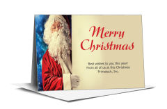 Side Scroll Santa Writing Holiday Card 7.875