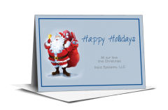 Designer Santa with Presents Holiday Card 7.875