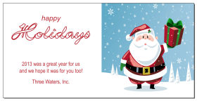 Jolly Santa Holding Present Christmas Card w-Envelope 8