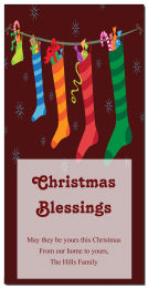 Family Stockings Hanging Christmas Card w-Envelope 4