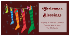 Family Stockings Hanging Christmas Card w-Envelope 8