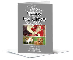 Red and White Holiday Stocking Card 5.50