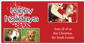 Large Red and White Holiday Stocking Multiple Photo Upload Christmas Card w-Envelope 8