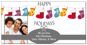 Happily Hanging Christmas Stockings Personalized Photo Card w-Envelope 8