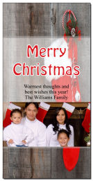 Christmas Candy Cane Stocking Custom Family Photo Card w-Envelope 4