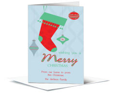 Large Hanging Stocking Holiday Card w-Envelope 5.50
