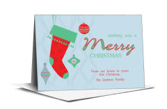 Large Hanging Stocking Holiday Card w-Envelope 7.875