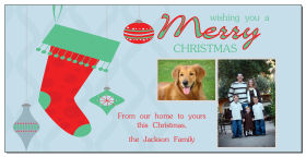 Large Hanging Stocking Photo Upload Christmas Card w-Envelope 8