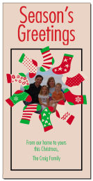 Season's Greetings Stocking Wreath Photo Upload Christmas Card w-Envelope 4