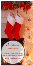 Stockings Hanging on a Christmas Mantle Card w-Envelope 4