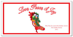 Fully Stuffed Christmas Stocking Holiday Card w-Envelope 8