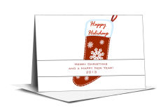 Holiday Snowflake Stocking Card w-Envelope 7.875
