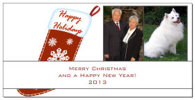 Holiday Snowflake Stocking Family Photos Christmas Card w-Envelope 8