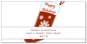 Holiday Snowflake Stocking Card w-Envelope 8