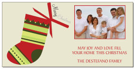 This is the Season Christmas Stocking Custom Photo Card w-Envelope 8