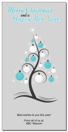 Ornaments Hanging Off Christmas Tree Card w-Envelope 4