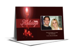 Glowing Red Abstract Christmas Tree with Personalized Photo w-Envelope 7.875