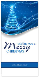 Blue Swirl Christmas Tree Card w-Envelope 4