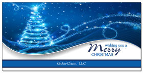 Blue Swirl Christmas Tree Card w-Envelope 8