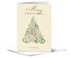 Stacked Christmas Tree of Swirls Card w-Envelope 5.50
