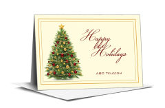 Fully Decorated Christmas Tree Card w-Envelope 7.875
