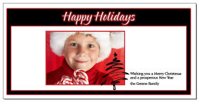 Brush Stroked Christmas Tree with Personalized Photo Card w-Envelope 8