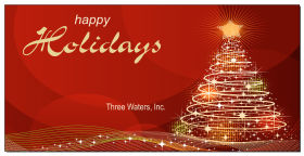 Illuminating Star on Swirly Christmas Tree Card w-Envelope 8