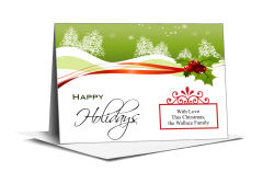 Christmas Mistletoe Ribbon Cards  7.875