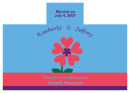 Love Flower Rectangle Wine Label 4.25x3