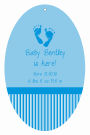 Footprints Baby Vertical Oval Favor Tag