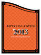 Jack O Lantern Halloween  Curved Wine Labels 2.75x3.75