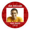 Mazel Tov Big Circle Bat Mitzvah Label