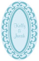 Monarch Vertical Oval Wedding Labels
