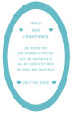 Mini Hearts Text Oval Wedding Labels
